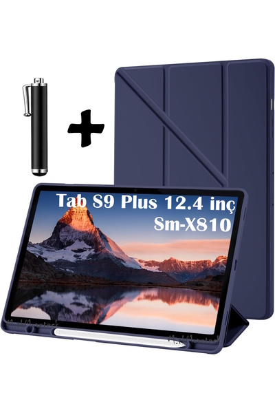 m.tk moveteck Samsung Galaxy Tab S9 Plus Kılıf Kalem Bölmeli Standlı Pu Deri ...