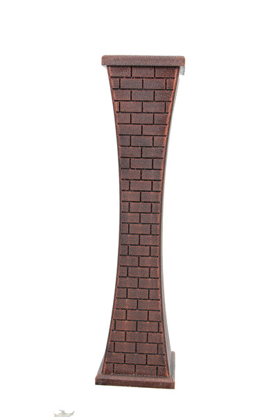 HobiMax Ince Belli 60 Cm Tuğla Desenli Ahşap Bakır Eskitme Vazo