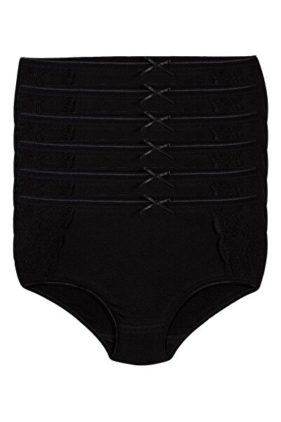 Yıldız Çamaşır سراويل باتو دانتيل ليكرا سوداء للنساء مكونة من 6 قطع