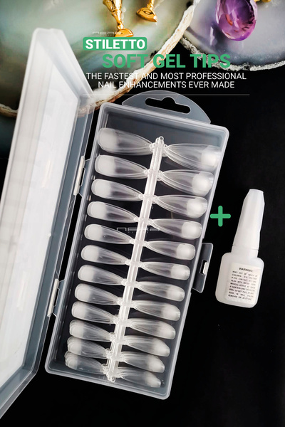 Nera Classy Soft Jel Tips 240 Adet Stiletto/10 gr Yapıştırıcı, Yeni Nesil Şef...