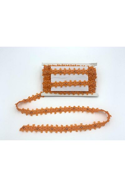 Nazarone Orange Organza Sequins Lace 7223 - 20Mt
