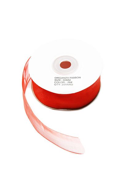 Nazarone Red Organza Ribbon - 3Cm-23Mt (1102)