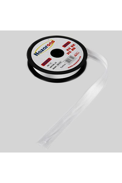 Nazarone Satin Piping 2cm- 25m- White