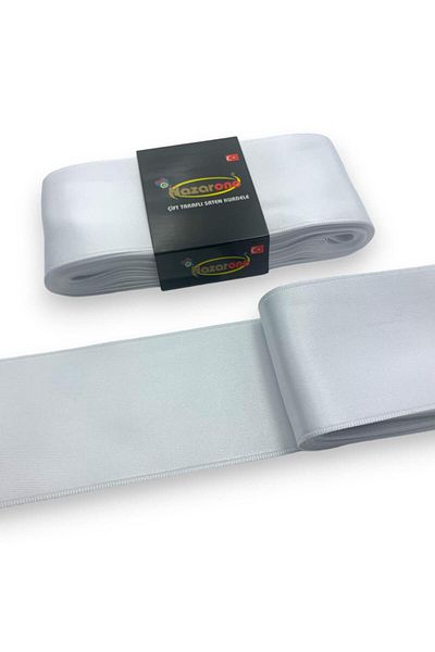 Nazarone Satin Ribbon 6cm-10mt-white(101)