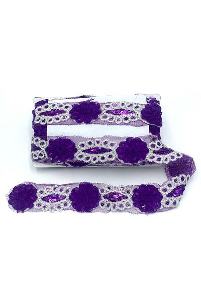 Nazarone Organza Sequin Lace 3717a(a8-1643) 13,5m-purple