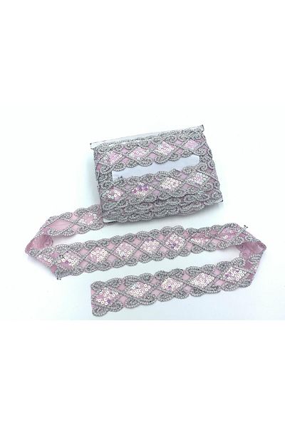 Nazarone Organza Sequin Lace 3545(951) 13,5m-pink