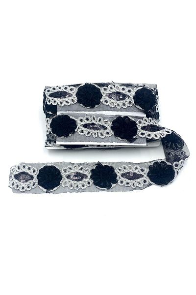 Nazarone Organza Sequin Lace 3717a(a8-1643) 13,5m-black