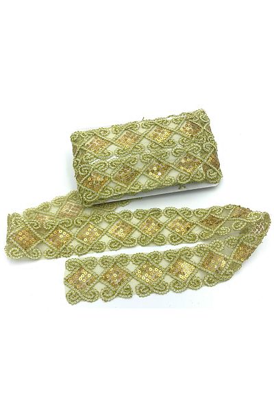 Nazarone Organza Sequin Lace 3545(951) 13,5m-gold