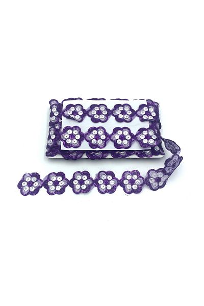 Nazarone Organza Sequin Lace 4007 13,5m-purple