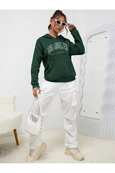 DAXİS Sportwear Company سويت شيرت بغطاء للرأس مطبوع عليه لوس أنجلوس للجنسين م...