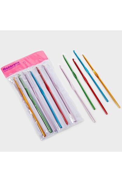 Nazarone أسياخ كروشيه قصيرة ملونة رقم: 3.5 (6AD/PKT)