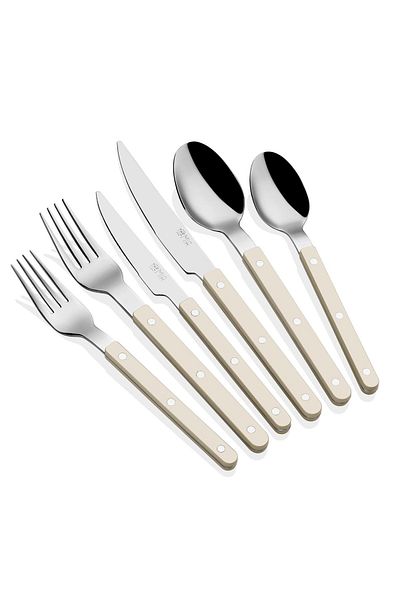 The Mia Comida Fork Spoon Knife Set Beige 36 Pieces