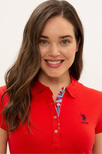 U.S. Polo Assn. Tricou roșu pentru femei