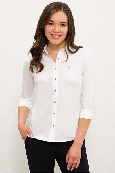 U.S. Polo Assn. Cămașă albă de damă