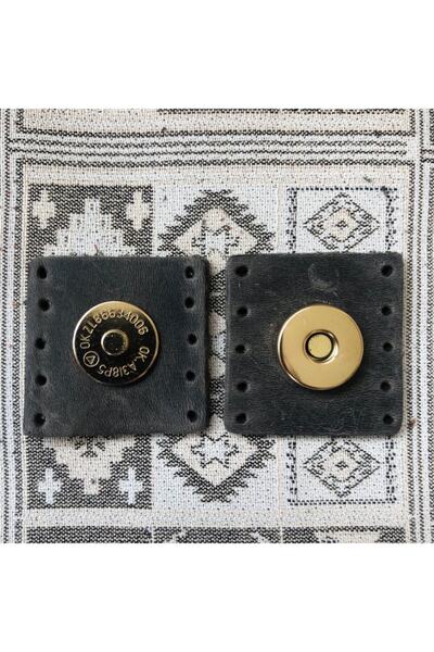 Alfa Tasarım Χρυσός μαγνητικός τετράγωνος κούμπωμα τσάντας από γνήσιο δέρμα -...