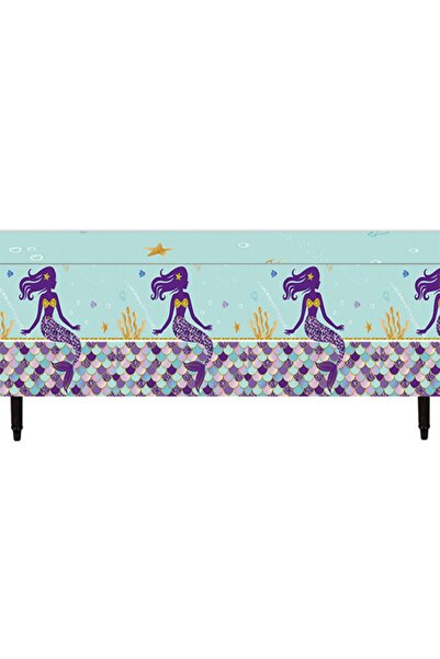 Genel Markalar Pırıltılı Deniz Kızı Temalı Masa Örtüsü - 120*180 Cm  Denizkız...