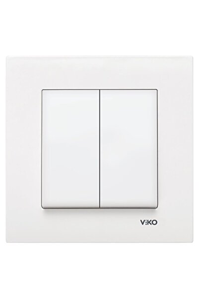 VİKO Karre Komütatör Mekanizma. 2li Anahtar Beyaz (çerçeve Dahil)