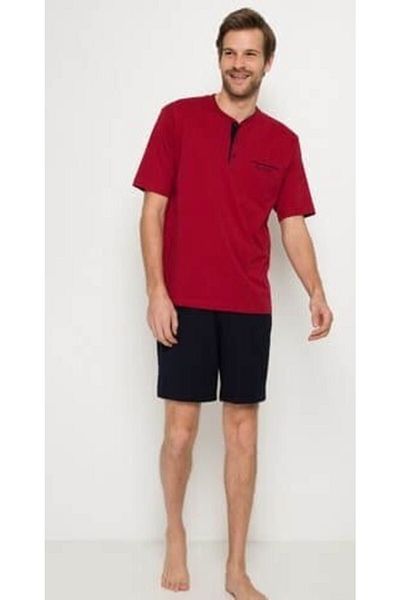 Pierre Cardin Claret Red Pajama Set 3-Piece + White Athlete Boxer Set (5370-150)