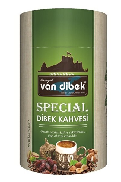 VAN DİBEK KAHVESİ فان ديبك قهوة خاصة 250 جرام فستق بالبندق واللوز والتمر 250 جرام علبة اسطوانة