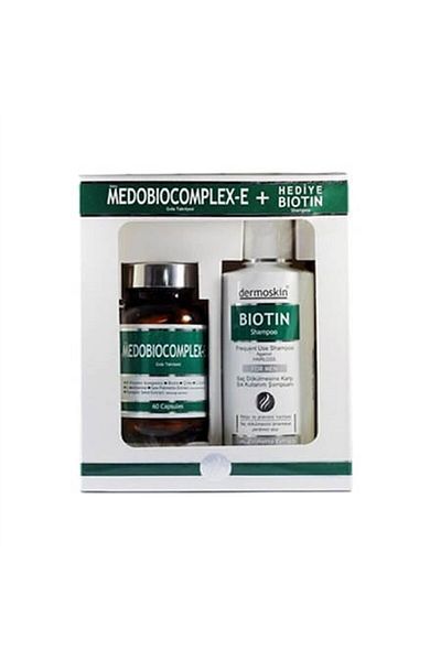 Dermoskin Medobiocomplex-e 60 Capsules Men's Biotin Shampoo 200 ml Gift