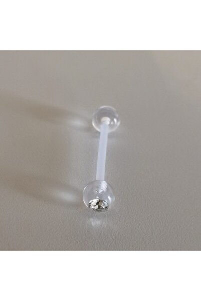 Bylin Takı Bioplastik Dil Piercingi-1,6mm-ar Uzunluğu 16mm-1adet