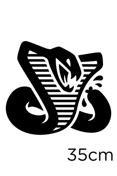 New Jargon Pasta autocolant Cobra Snake Animal pentru vehicul si perete 35cm - Negru