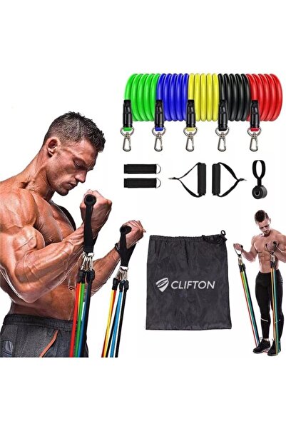 Clifton 11 Parça Direnç&egzersiz Lastiği Seti
