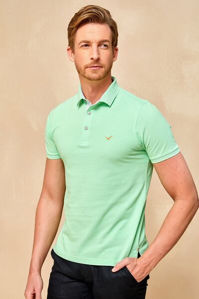 SMILE Barbados Men's Light Green Polo Neck T-shirt