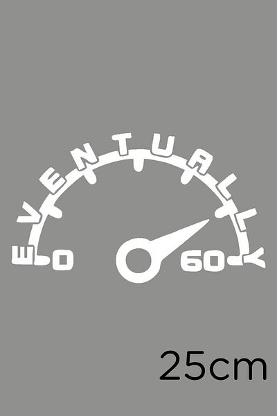 New Jargon Lipire Semnul De Viteză Și Scriere În Urmă Autocolant 25 Cm - Alb