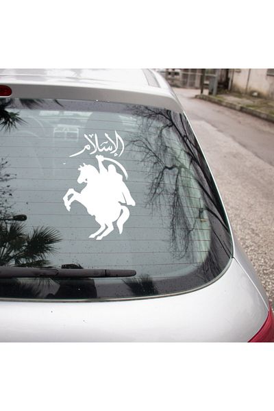 New Jargon Soldat într-un bujor într-o bătălie cu un sabie și un cal autocolant 35 cm