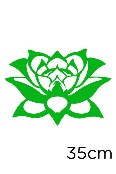 New Jargon Decoration Motif Lotus Flower Sticker for Yoga and Zenes 35cm - Green