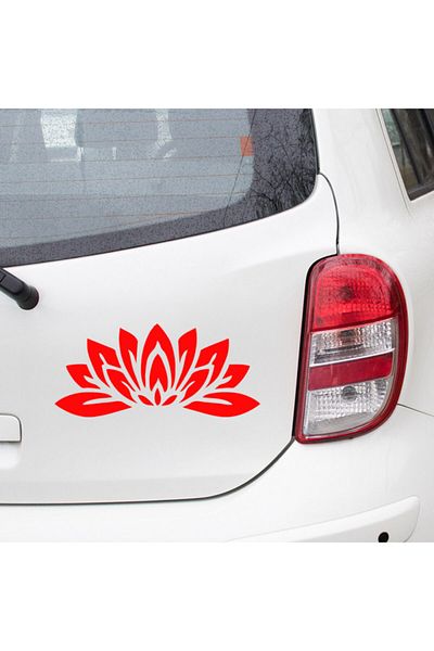 New Jargon Lotus Flower Patterned 35cm Red Sticker - Leaf and Paste