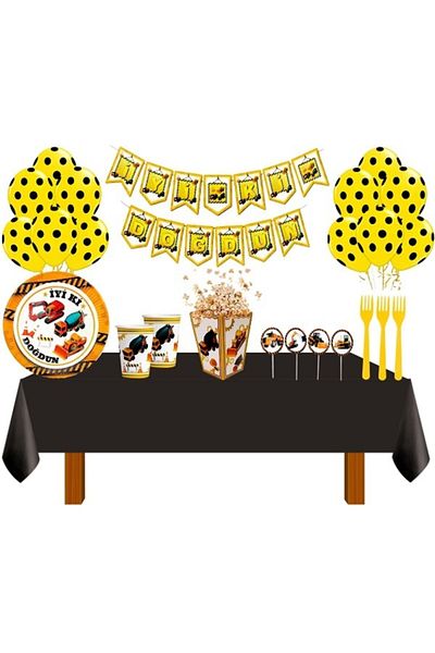Partimarka Construction Concept Birthday Set for 24 People