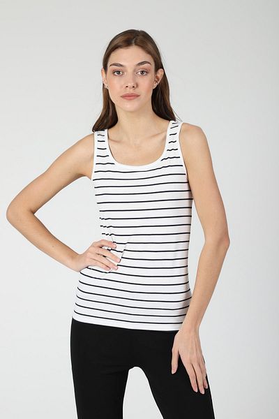 Dİ GİYİM Women's Ecru Striped Athlete