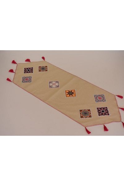 HALATÇI HOME Μπεζ έθνικ μοτίβο Runner Hh045