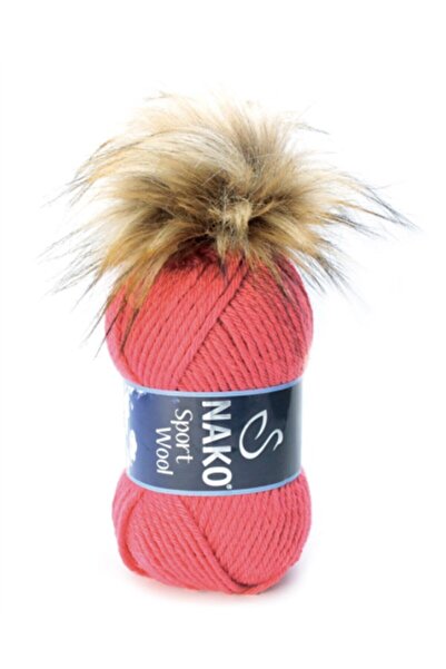 NAKO Ružičasta sportska vunena pređa za pletenje s pomponima 10116 100gr