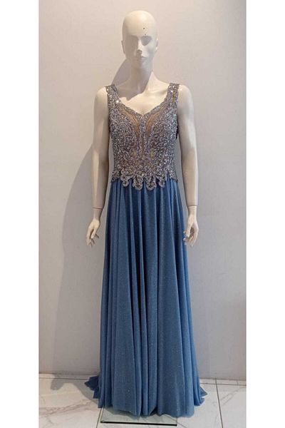 Saygın Rochie de seară din țesătură strălucitoare cu croială evazată pentru femei