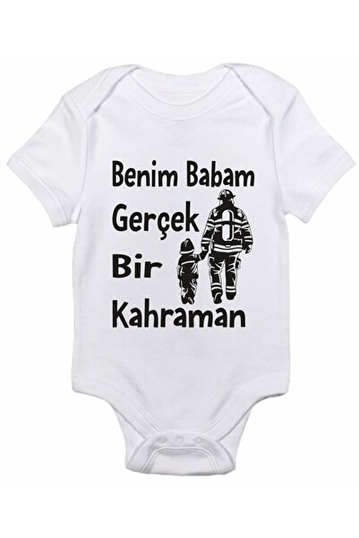 venüsdijital Father's Day Gift for Dad Firefighter Printed Baby Bodysuit