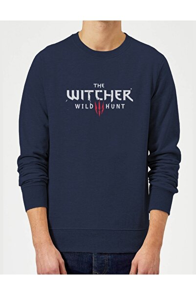 QIVI سويت شيرت محبوك للرجال من Witcher Geralt Of Rivia مطبوع باللون الأزرق ال...