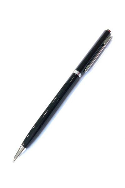 Steelpen 607 Slim Design Metal Ballpoint Pen with Plastic Box Black - Silver