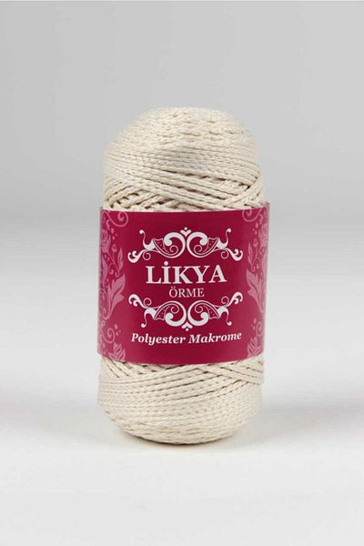 Likya Polyester Macrame Thread|5x100gr|Cream|Number 3|