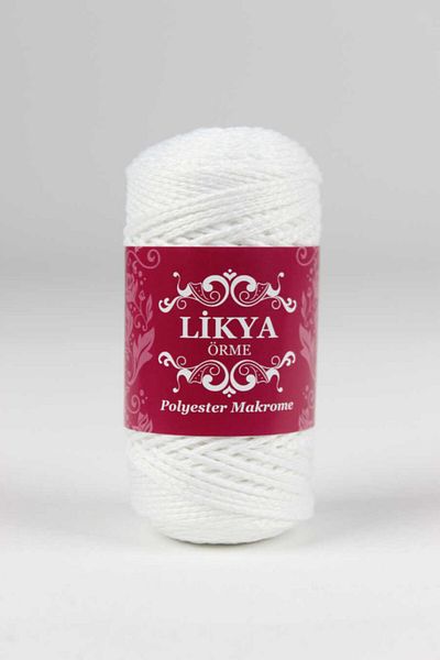 Likya Polyester Macrame Thread|100gr|white|Number 3|