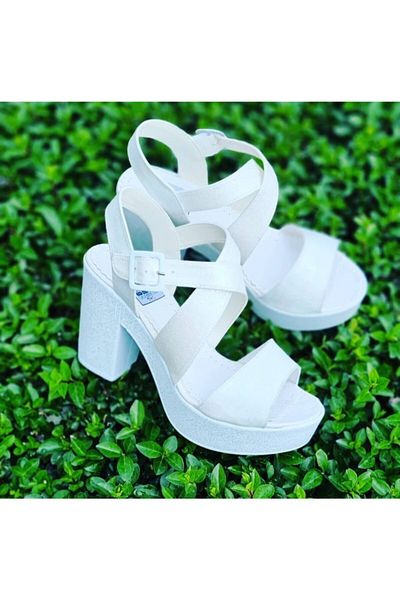 Ayakkabı Tutkusu Stilo ® Women's Off-White Bridal Heeled Shoes 10cm