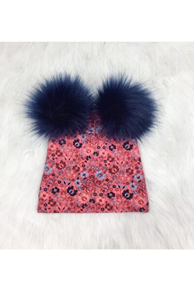 CILGIN BEBEK Çift Ponponlu Şapka