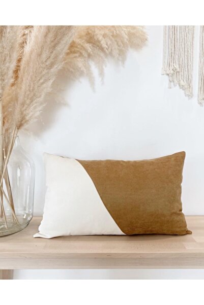 Hestia Home Kırlent Kılıfı Yastık Kılıfı Viva Dikdörtgen Kılıf Karamel 30x50 Cm