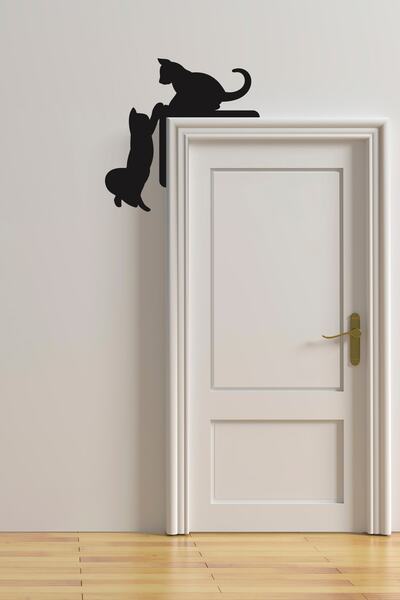 Echo Home Yaramaz Kediler Kapı Kenarı Duvar Sticker  STCK87