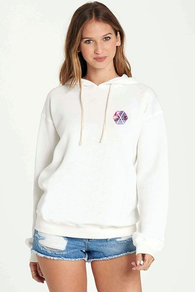 QIVI K Pop Galaxy Exo Logo K Printed Alb Hanorac tricotat cu glugă pentru femei cu mânecă lungă