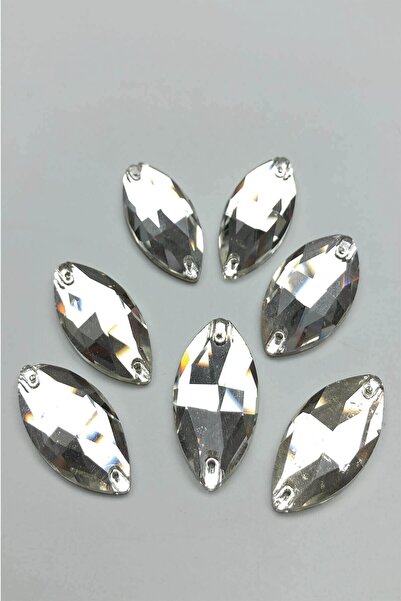 Hobigram Boncuk Çeşitleri Şeffaf Iri Mekik Dikme Kristal Sworovski Boncuk 5 A...