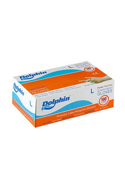 Dolphin Latex Powder Free ''l'' Size Examination / Cleaning / Gloves (20 Boxes / 20 X 100 Pieces)