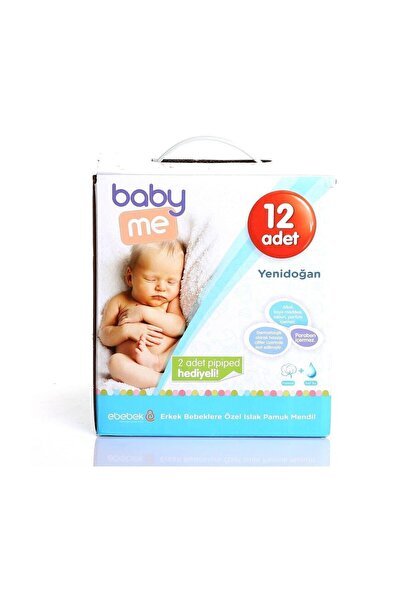 Baby&Me Men's Wet Newborn Cotton Wipe 12 Pack Bae-20063